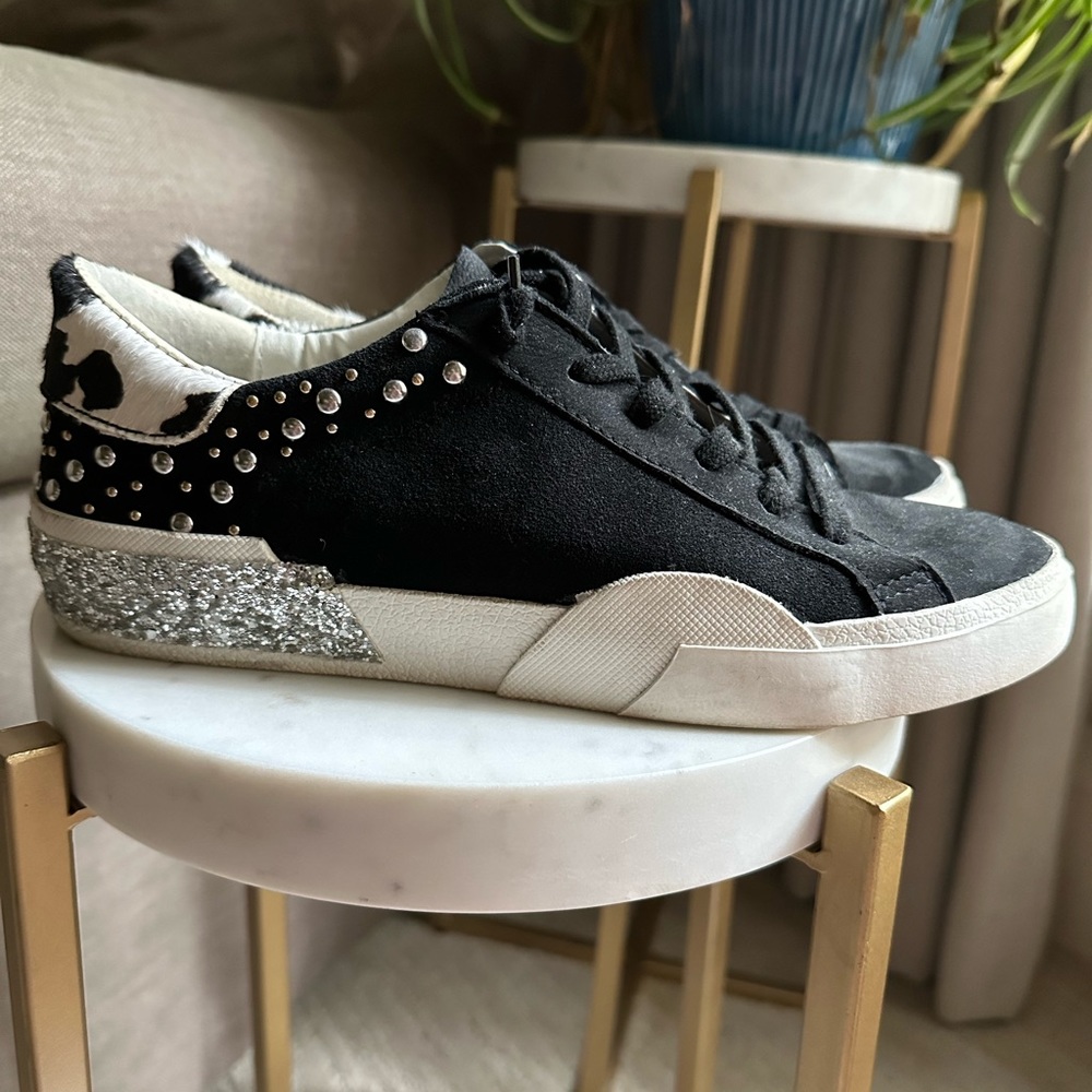 Dolce Vita black sneakers with animal print and glitter, only worn once